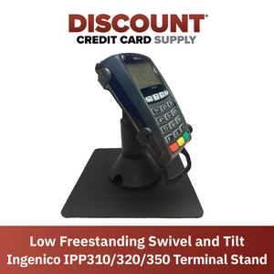 Ingenico IPP310 / IPP320 / IPP350 Low Profile Swivel and Tilt Freestanding Metal Stand with Square Plate - DCCSUPPLY.COM