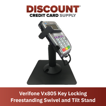 Load image into Gallery viewer, Verifone Vx805 Key Locking Freestanding Swivel and Tilt Metal Stand - DCCSUPPLY.COM
