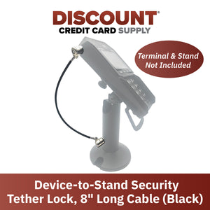 Device to Stand Security Tether Lock , Two Keys 8" (Black) - DCCSUPPLY.COM