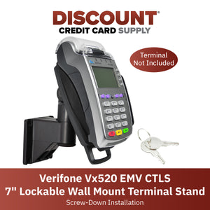Verifone Vx520 EMV CTLS 7" Key Locking Wall Mount Terminal Stand - DCCSUPPLY.COM