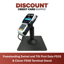 Load image into Gallery viewer, First Data FD35 / FD40 Freestanding Black Swivel and Tilt Metal Stand - DCCSUPPLY.COM

