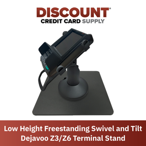 Dejavoo Z3/Z6 Low Profile Black Swivel and Tilt Freestanding Metal Stand with Square Plate - DCCSUPPLY.COM