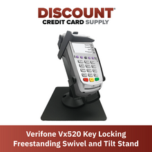 Load image into Gallery viewer, Verifone Vx520 Key Locking Freestanding Swivel and Tilt Metal Stand - DCCSUPPLY.COM
