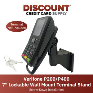 Verifone P200/P400 7" Key Locking Wall Mount Terminal Stand - DCCSUPPLY.COM