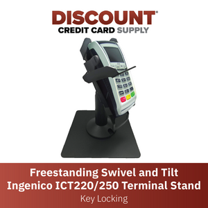 Ingenico ICT 220/250 Key Locking Freestanding Swivel and Tilt Metal Stand - DCCSUPPLY.COM