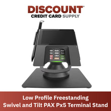 Load image into Gallery viewer, PAX Px5 Low Profile Swivel and Tilt Freestanding Metal Stand - DCCSUPPLY.COM

