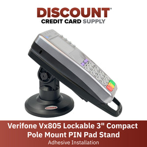 Verifone Vx805 3" Key Locking Compact Pole Mount Terminal Stand - DCCSUPPLY.COM