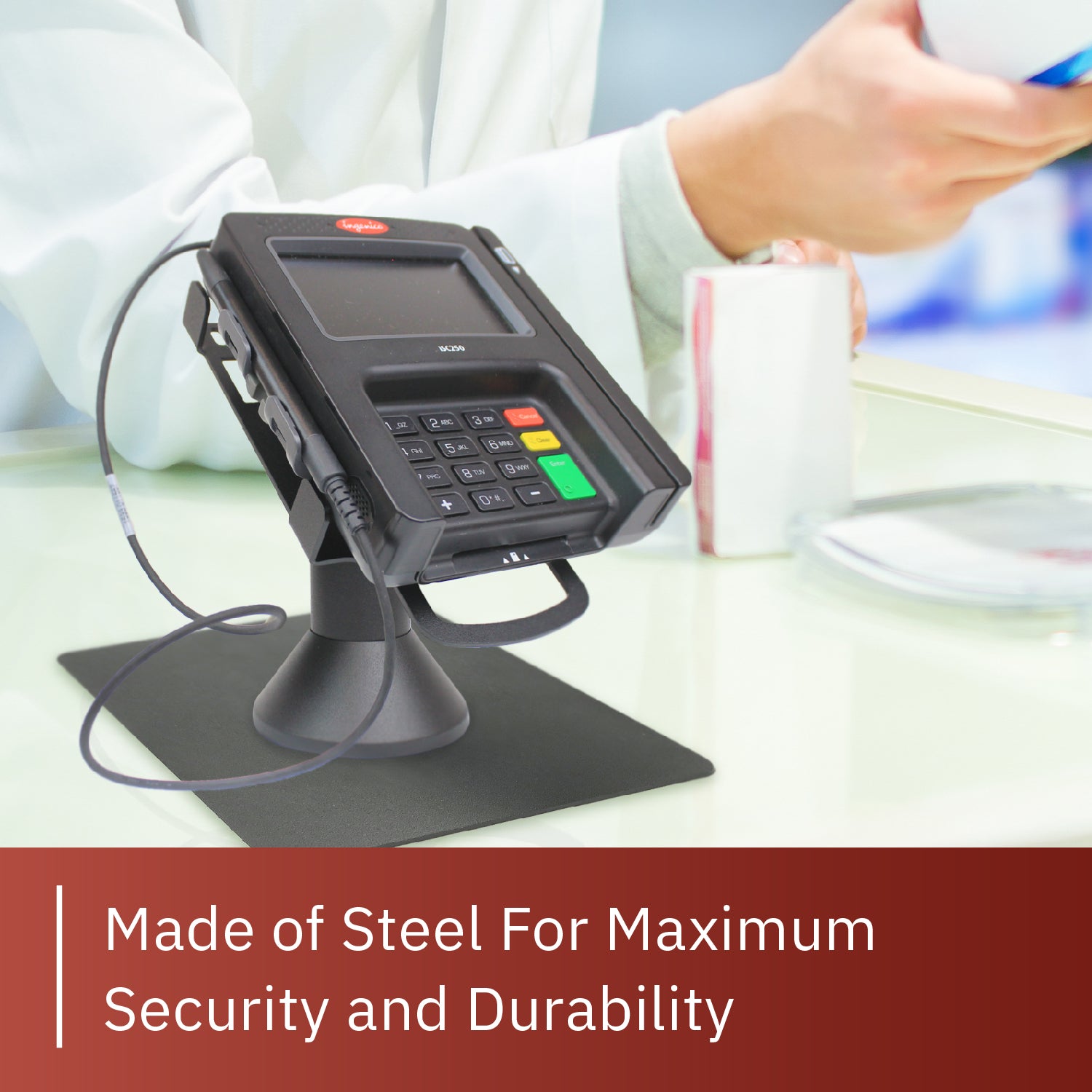 Ingenico ISC 250 Freestanding Swivel and Tilt Metal Stand - DCCSUPPLY.COM