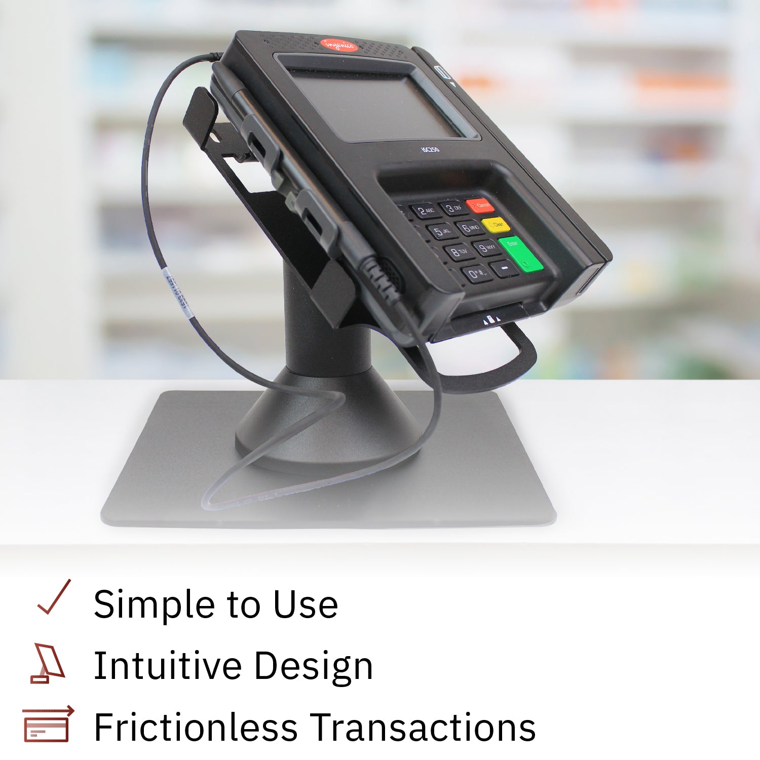 Ingenico ISC 250 Freestanding Swivel and Tilt Metal Stand - DCCSUPPLY.COM