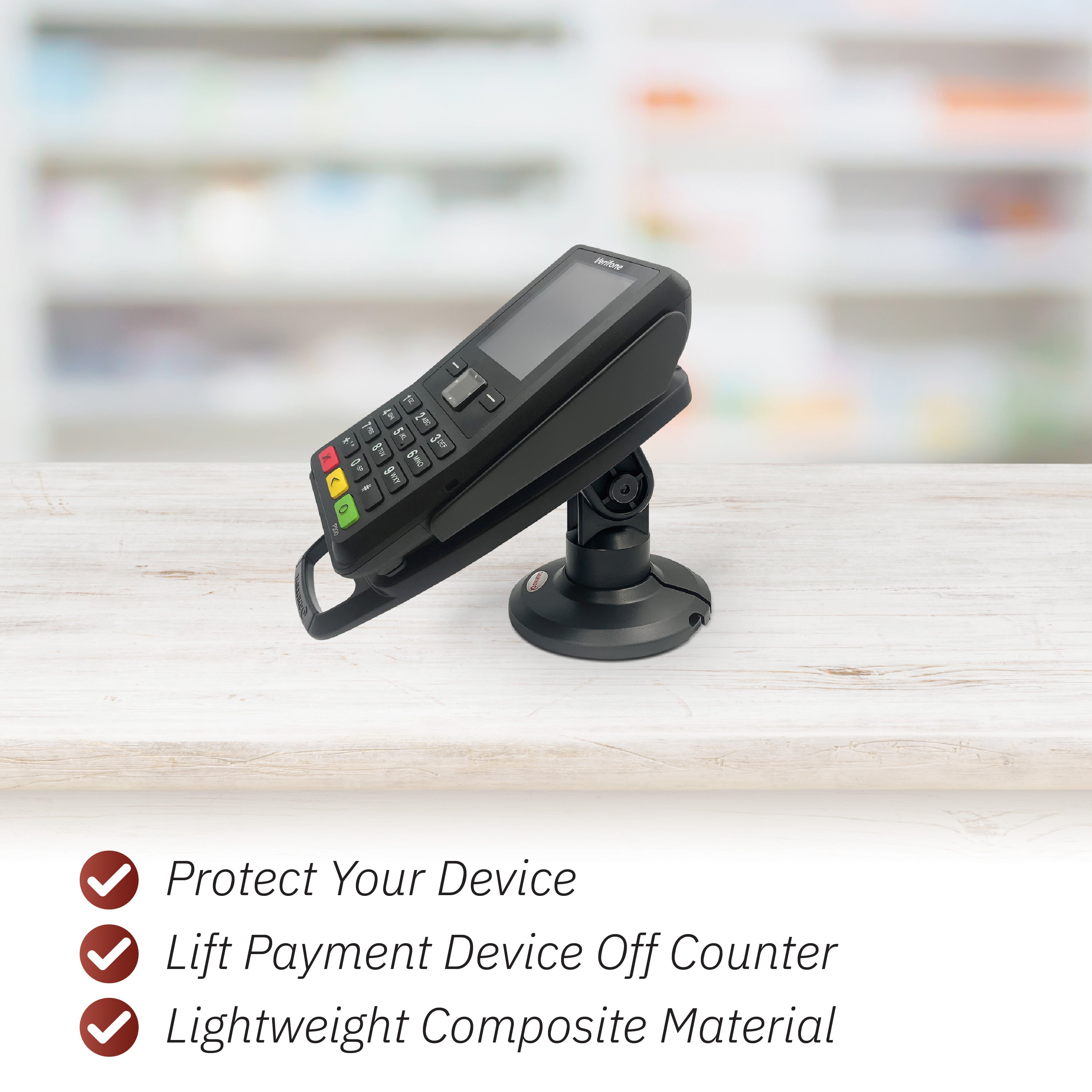 Verifone P200/P400 3" Key Locking Compact Pole Mount Terminal Stand - DCCSUPPLY.COM