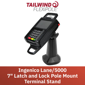 Ingenico Lane 5000 7" Key Locking Pole Mount Stand