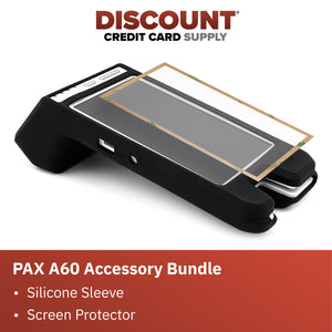 PAX A60 POS Screen Protector and Black Silicone Sleeve