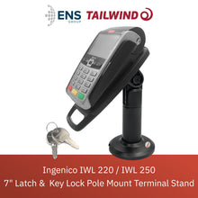 Load image into Gallery viewer, Ingenico iWL 220/iWL 250 7&quot; Key Locking Slim Design Pole Mount Stand
