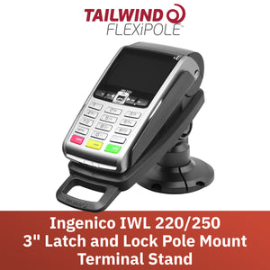 Ingenico iWL 220/iWL 250 3" Key Locking Compact Pole Mount Stand