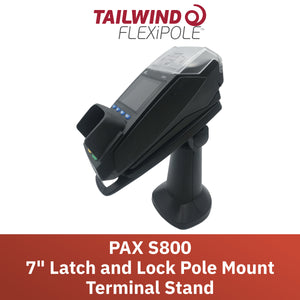 PAX S800 7" Key Locking Pole Mount Terminal Stand