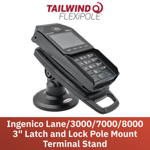 Ingenico Lane/3000/7000/8000 3" Key Locking Compact Pole Mount Stand