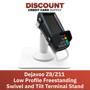 Dejavoo Z8 & Z11 Low Freestanding Swivel and Tilt Stand with Square Plate (White)