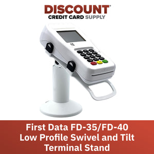 First Data FD35 / FD40 Low Profile White Swivel Stand