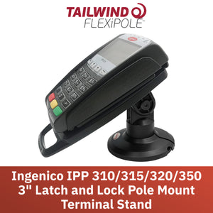 Ingenico iPP 320/iPP 350 3" Key Locking Compact Pole Mount Stand