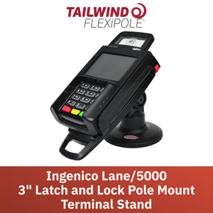 Ingenico Lane/5000 3" Key Locking Compact Pole Mount Stand