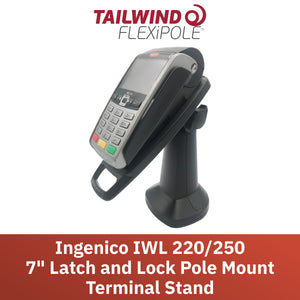 Ingenico iWL 220/iWL 250 7" Key Locking Pole Mount Stand