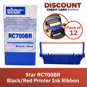 Star RC700BR Black/Red Printer Ink Ribbon (12-Pack)