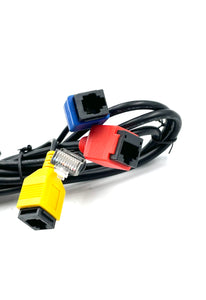 PAX SP30 Tri-Color Rainbow Hub Cable 2M: Serial(RJ-11), Serial(RJ-11), LAN(RJ-45), PWR, 2M PN: 200204030000182