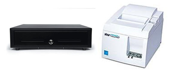 Star Micronics TSP143IIIW WT US Receipt Printer (39464810) - White with 2 Year Warranty and Star Micronics Cash Drawer (37965560)