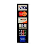 Lot of 100 MasterCard Visa Discover Amex Diners Club  Door Decal - DCCSUPPLY.COM